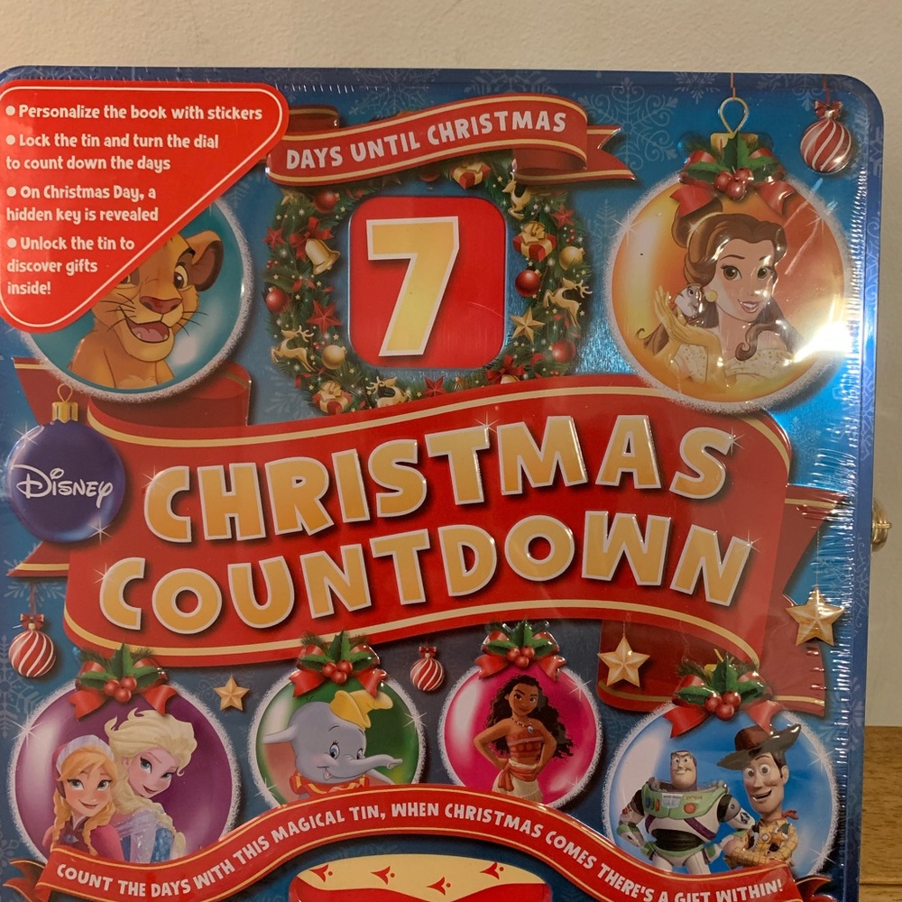Disney 7 Day Countdown To Christmas Tin Advent Calendar New Sealed - Picture 2 of 5